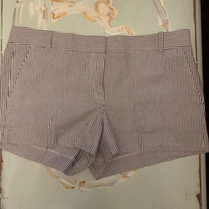 J Crew Chino Short in Gray and White Stripe